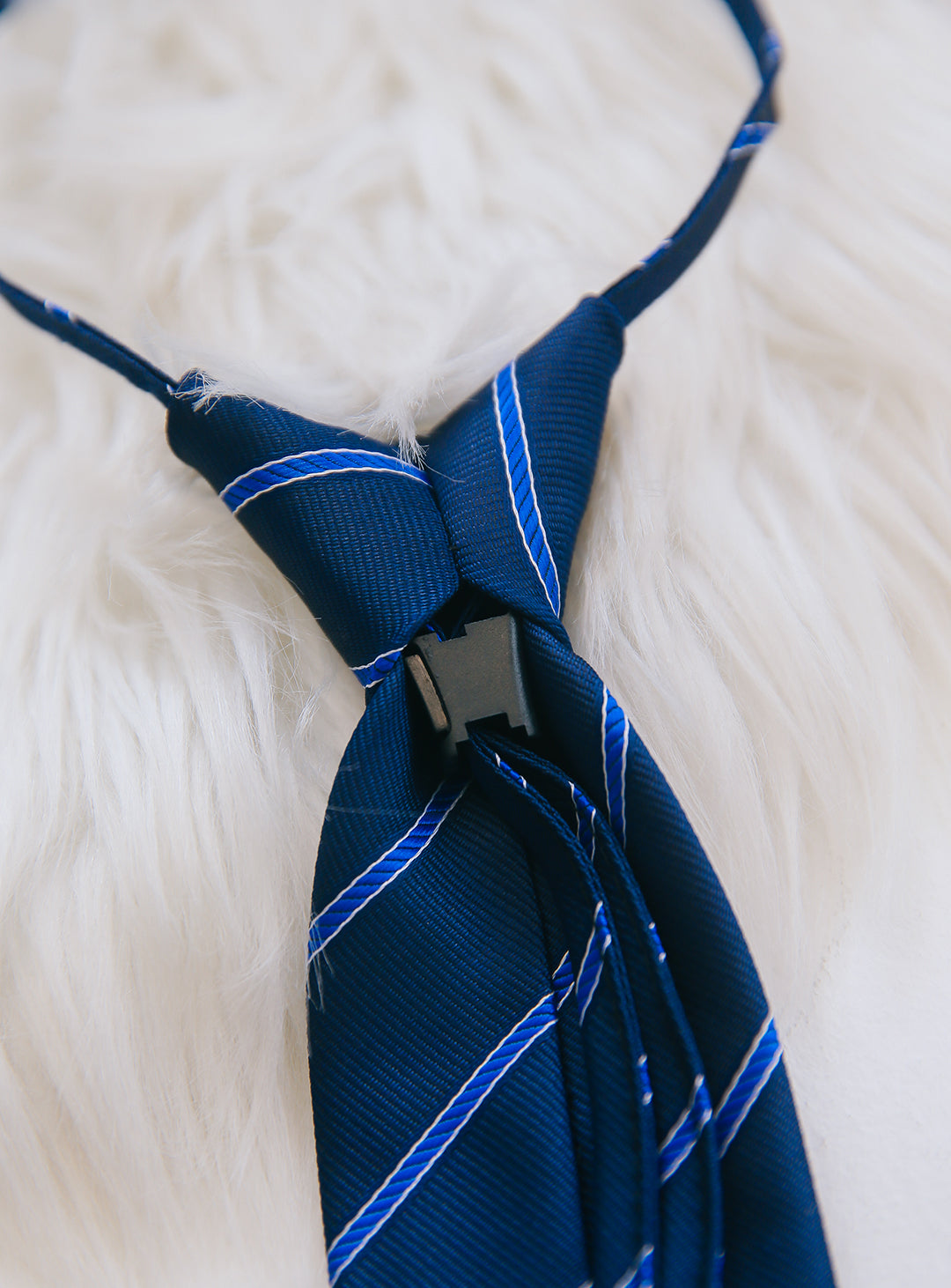 Junior regiment striped tie with adjuster (blue)