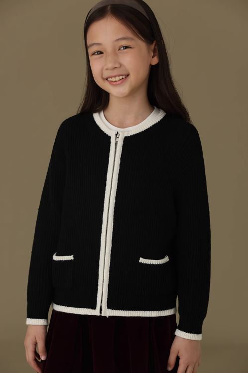 K12067 - Rib cardigan with zipper