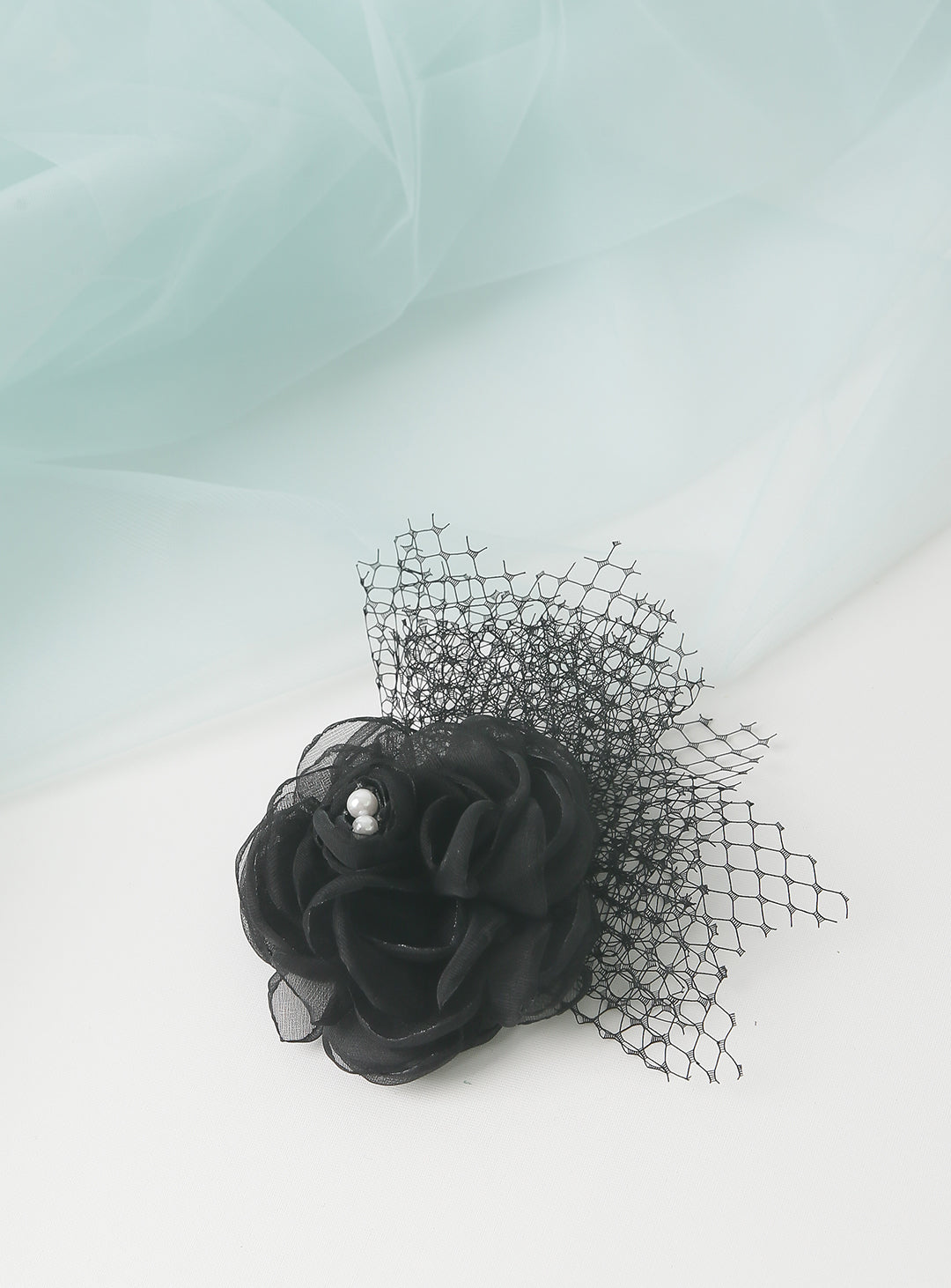 Black corsage hairpin