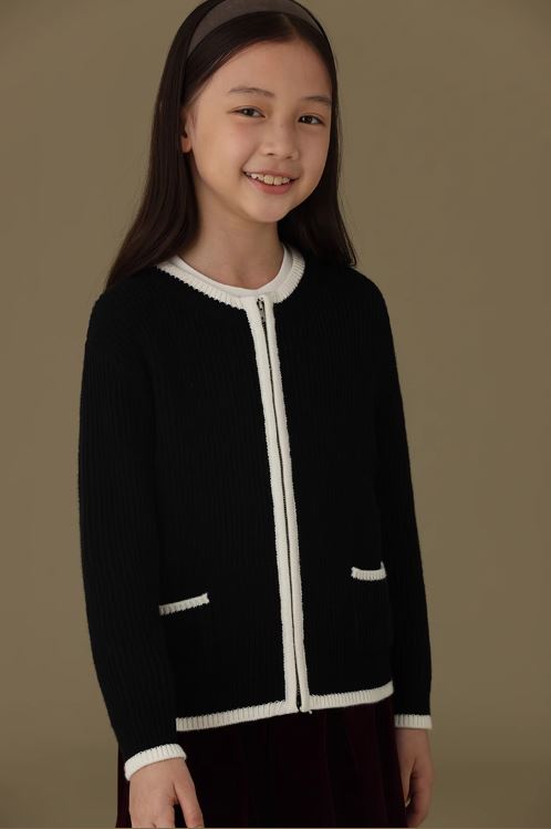 K12067 - Rib cardigan with zipper