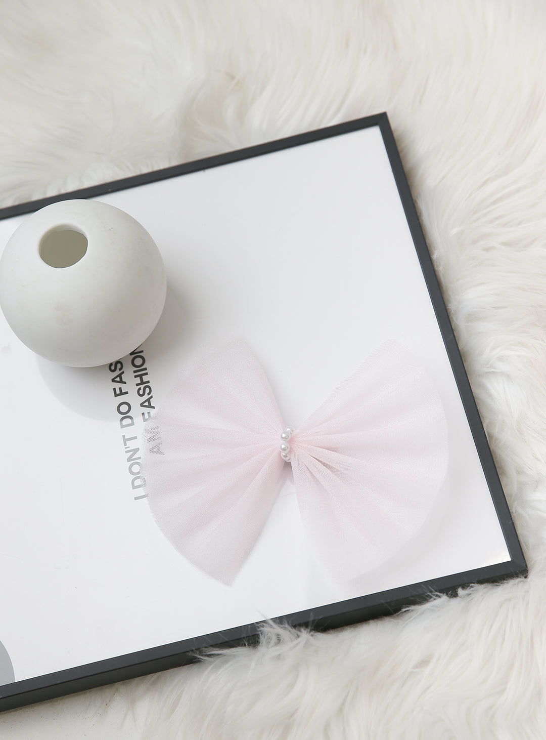 Tulle bick ribbon hairpin (pink)