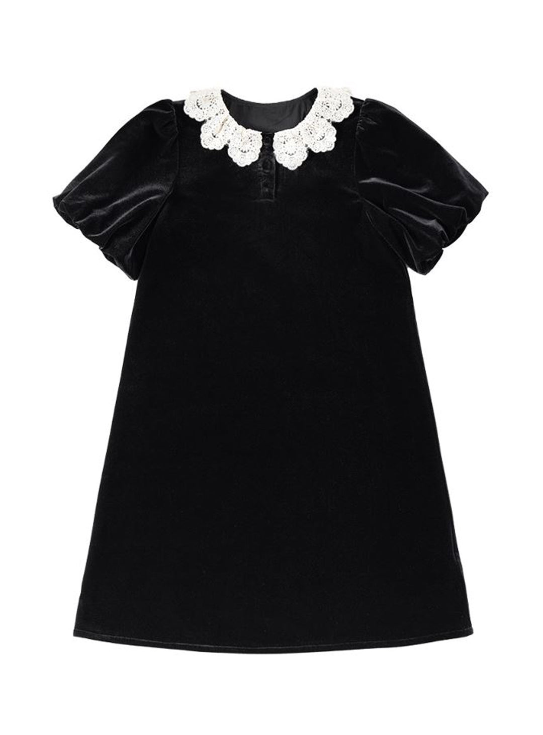 K21701 - Petal collar velvet dress