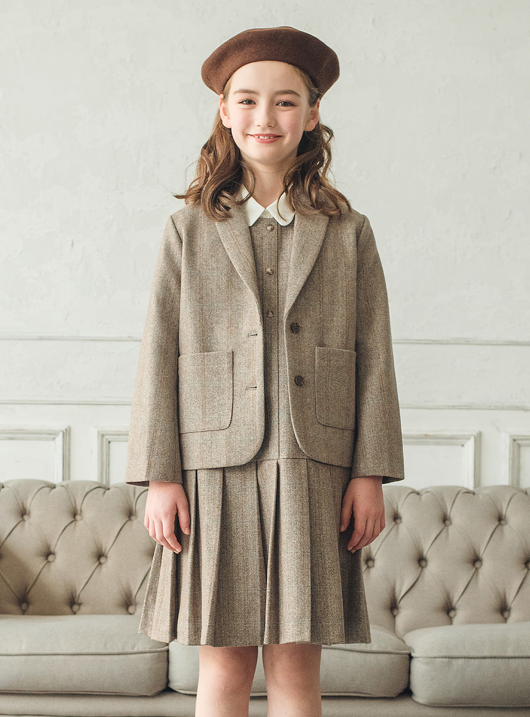 ウール混ヘリンボーンジャケット