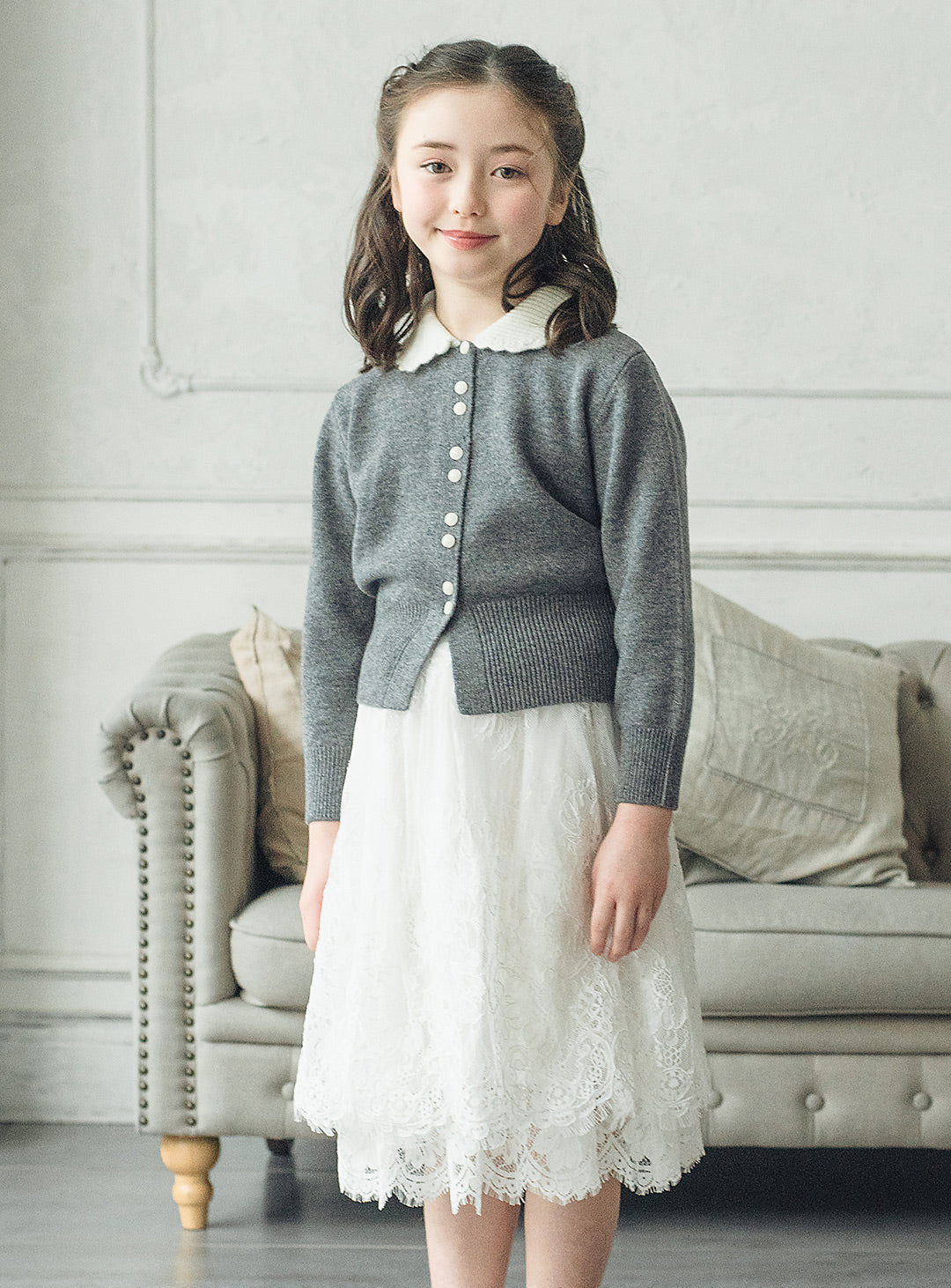 ウールホワイトカラーセーター