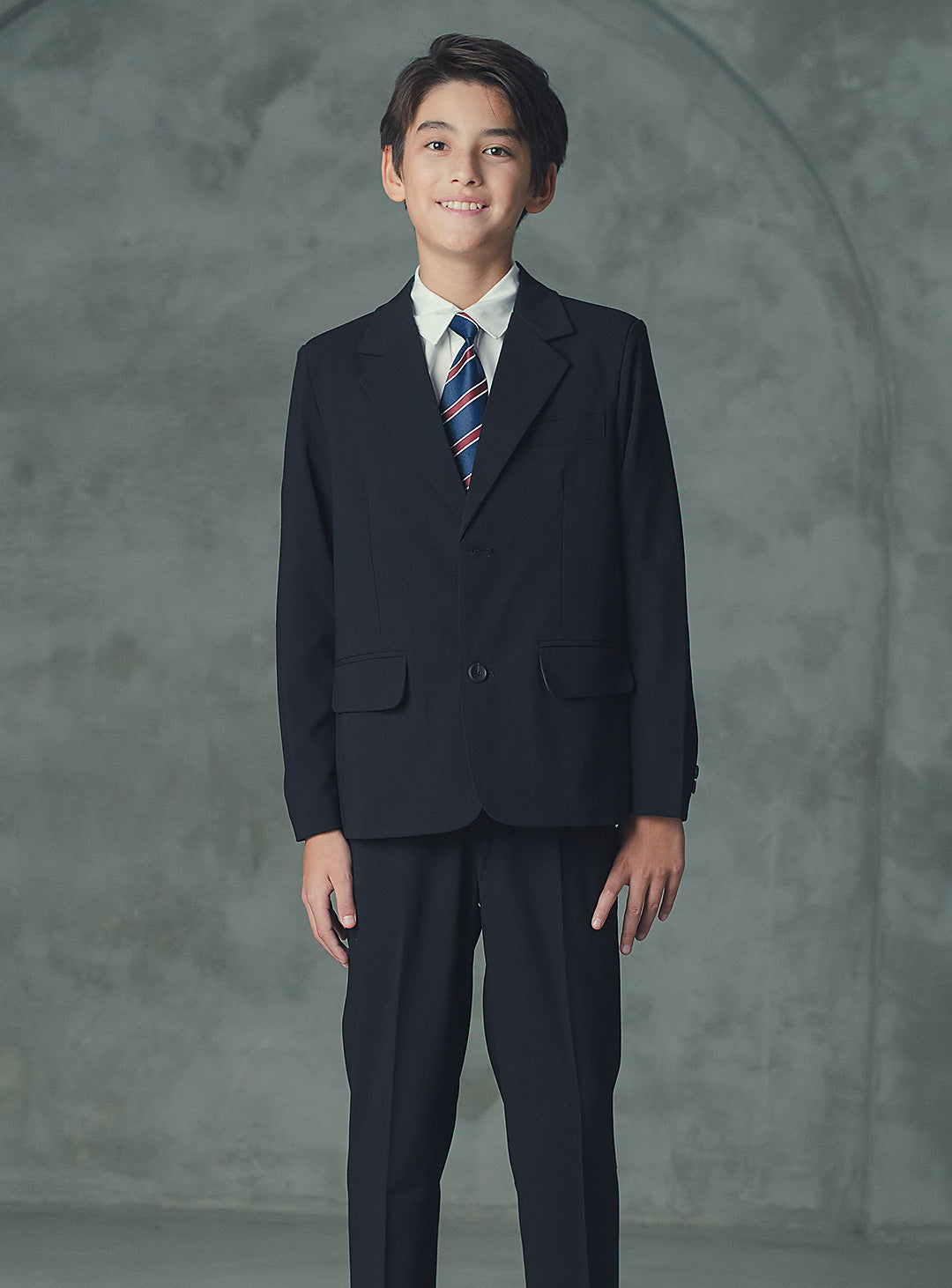 ルカブラックウール混シングルブレストスーツセット(ジャケット、長ズボン)