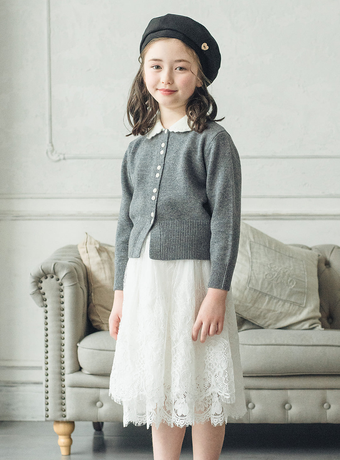 ウールホワイトカラーセーター