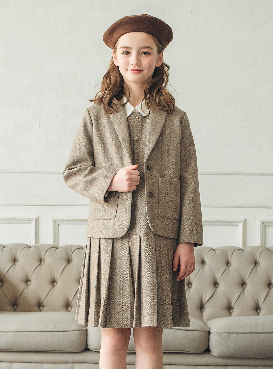 ウール混ヘリンボーンジャケット