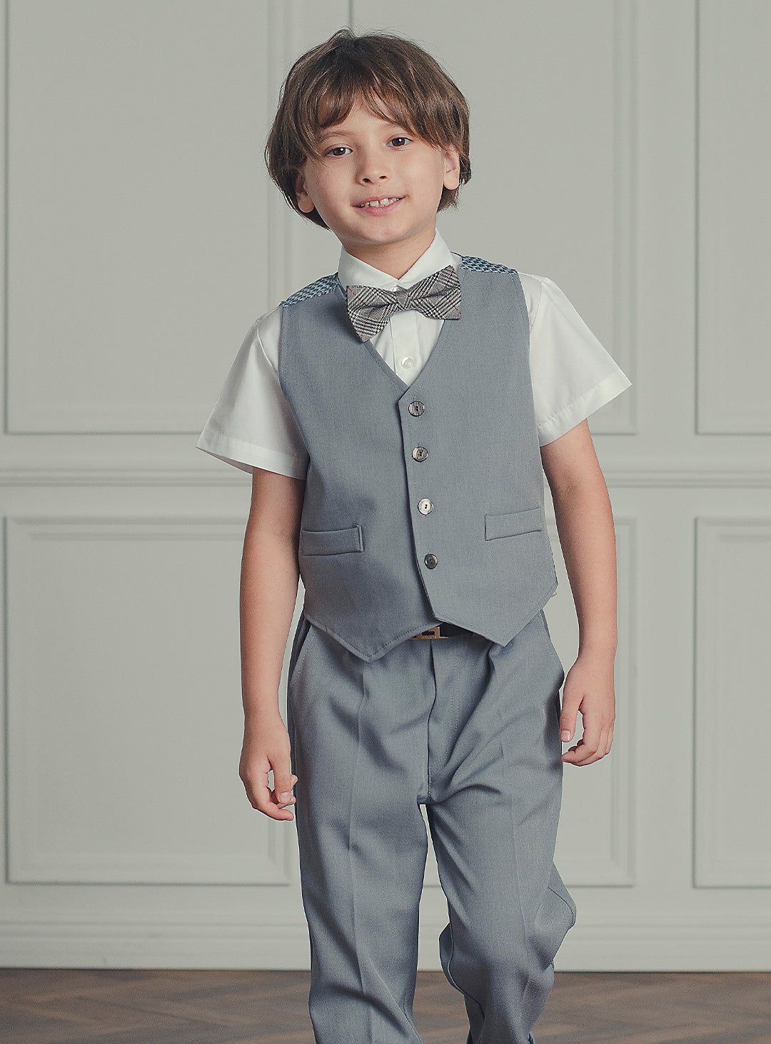 アーサーライトグレーベストスーツセット(ベスト、長ズボン)