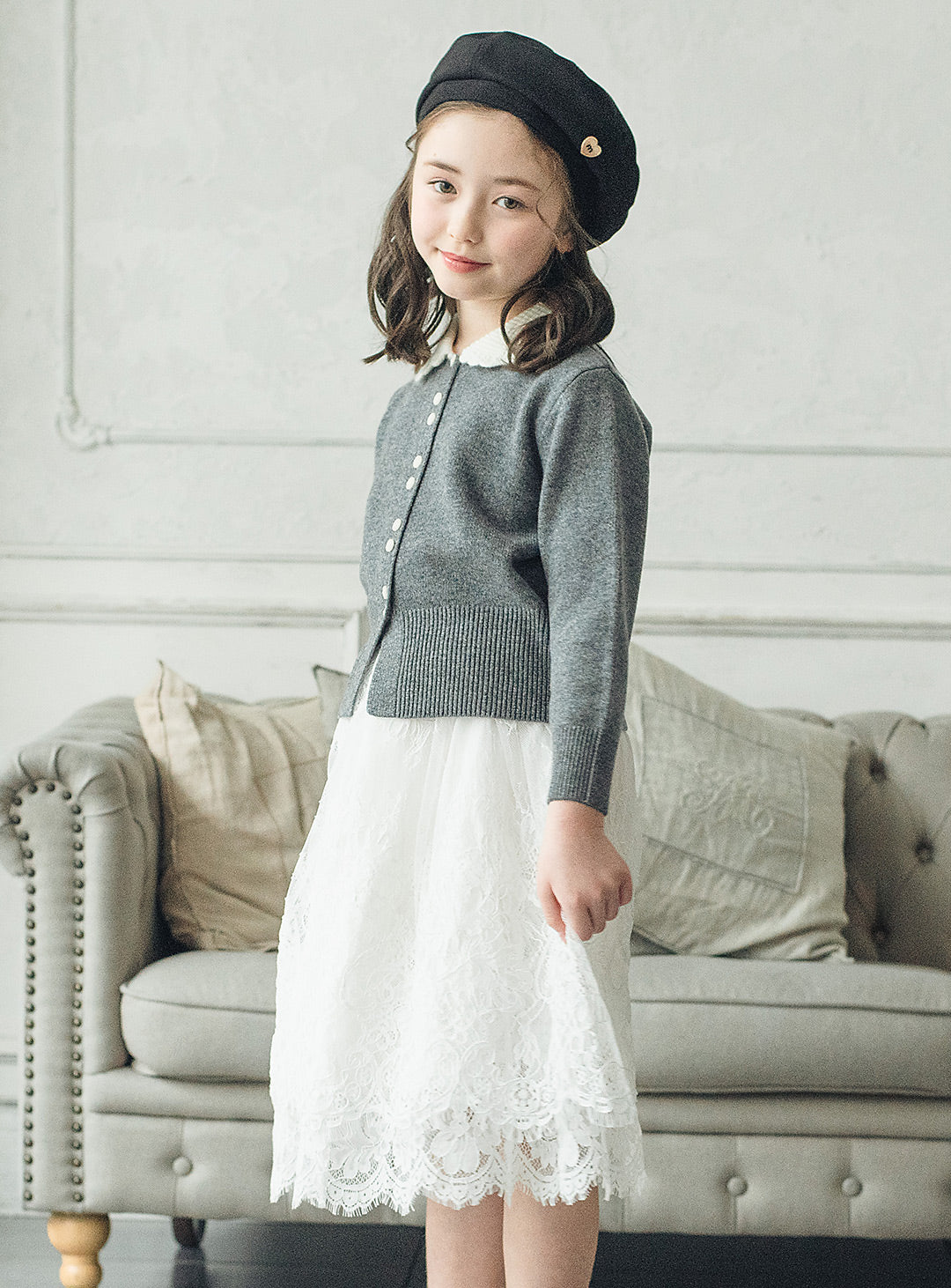 ウールホワイトカラーセーター