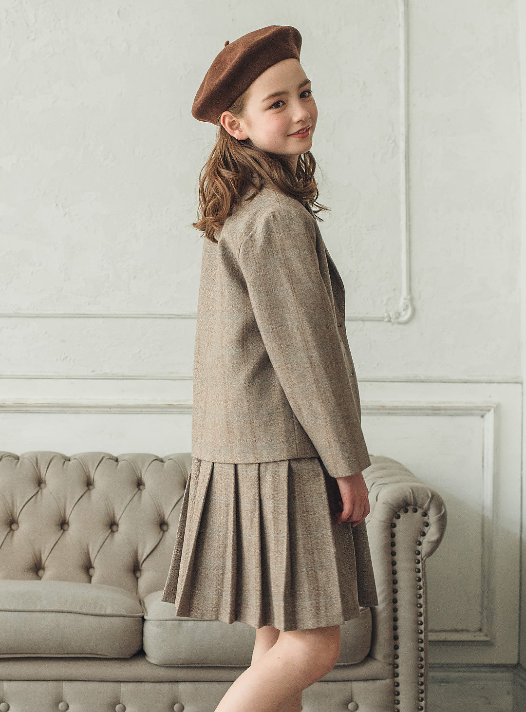 ウール混ヘリンボーンジャケット