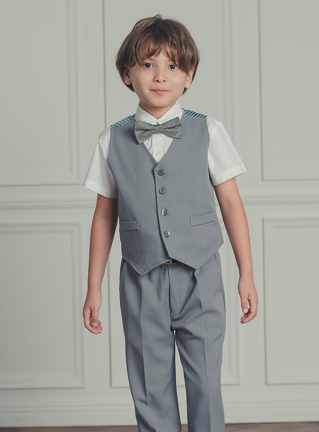 アーサーライトグレーベストスーツセット(ベスト、長ズボン)