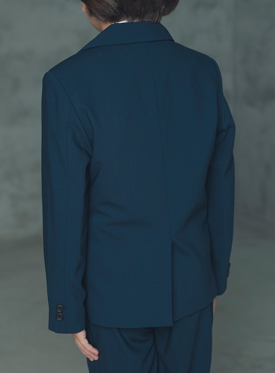 エドワードネイビーウール混スーツセット(ジャケット、長ズボン)