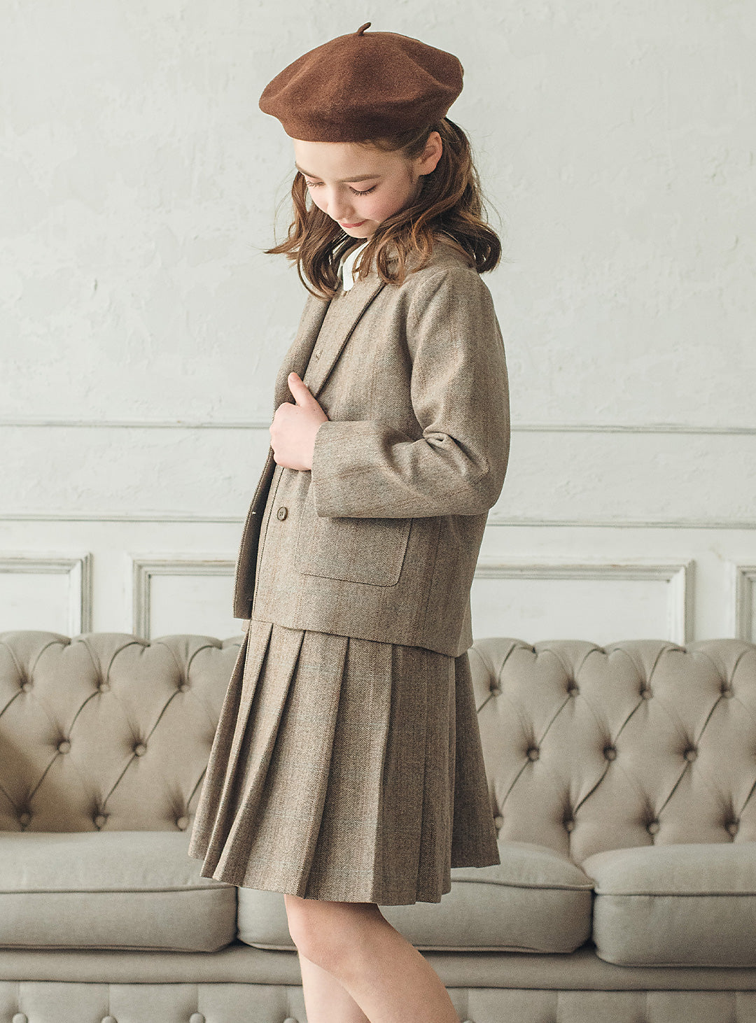 ウール混ヘリンボーンジャケット