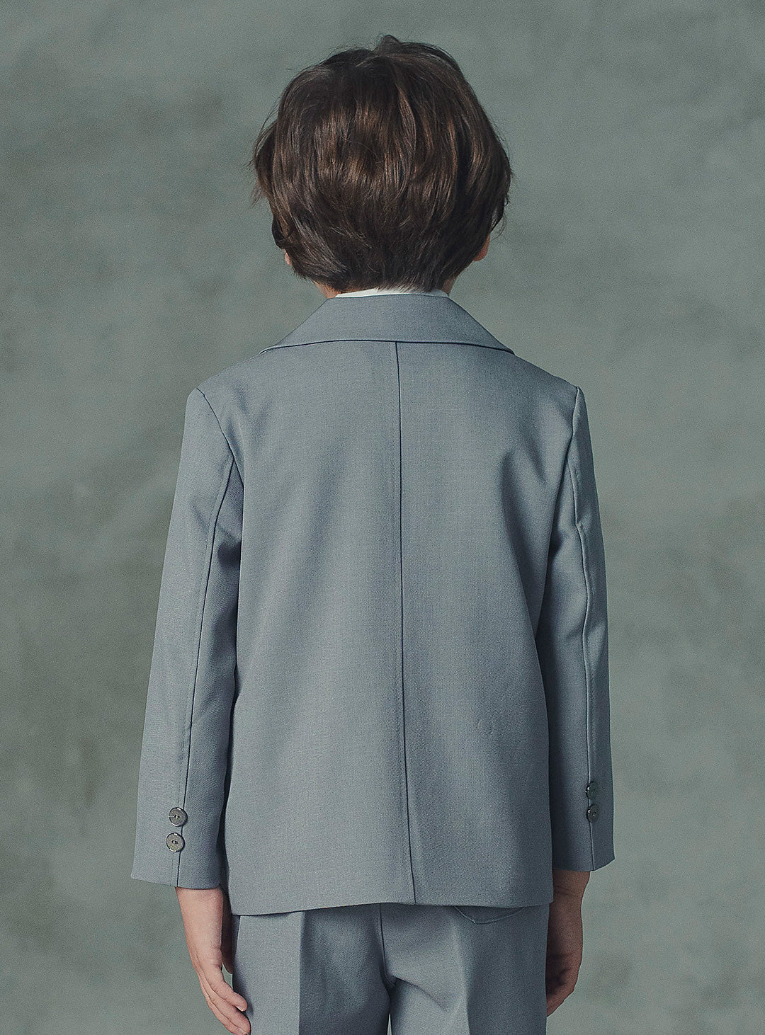 アーサーライトグレー3ボタンハーフパンツスーツセット(ジャケット、半ズボン)