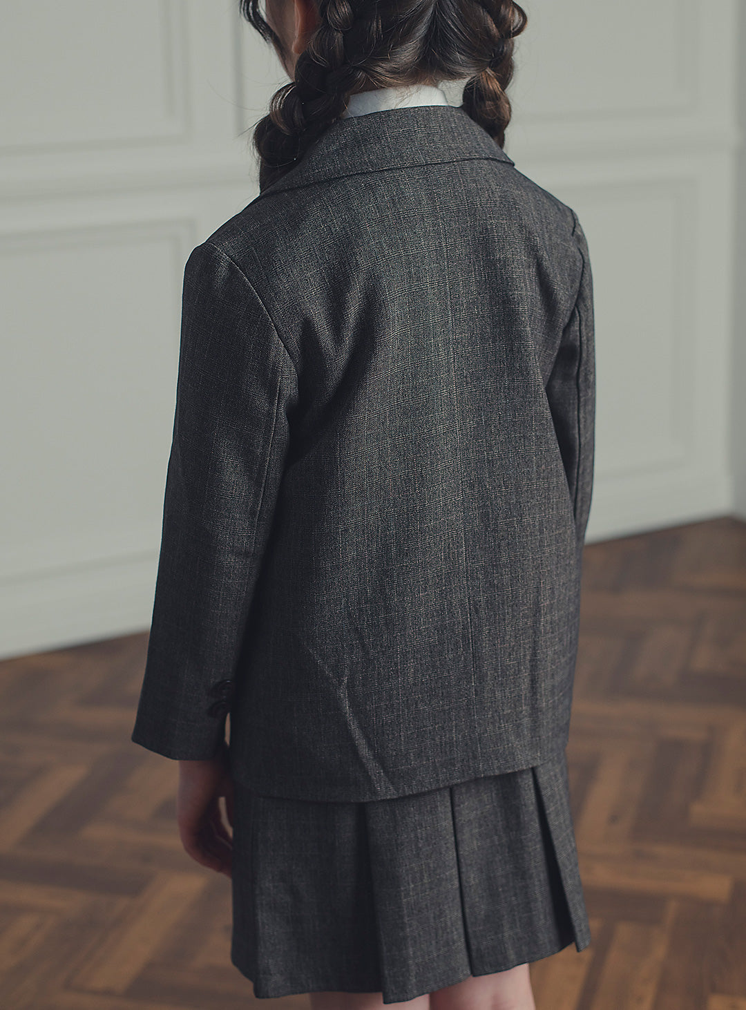 バードブラウンスカートスーツ2ピースセット(ジャケット、スカート)