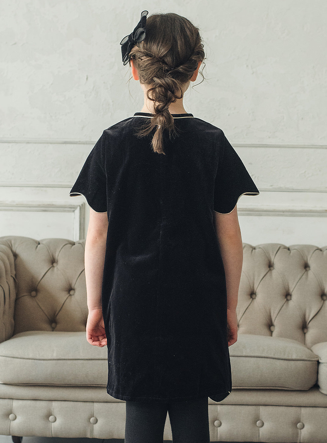 ベルベットフローラルシルエットワンピース