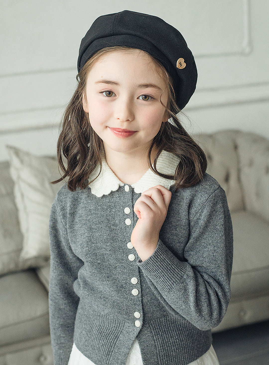 ウールホワイトカラーセーター