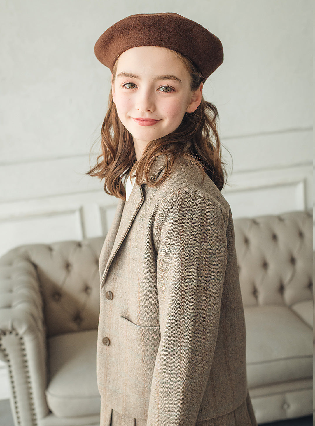 ウール混ヘリンボーンジャケット