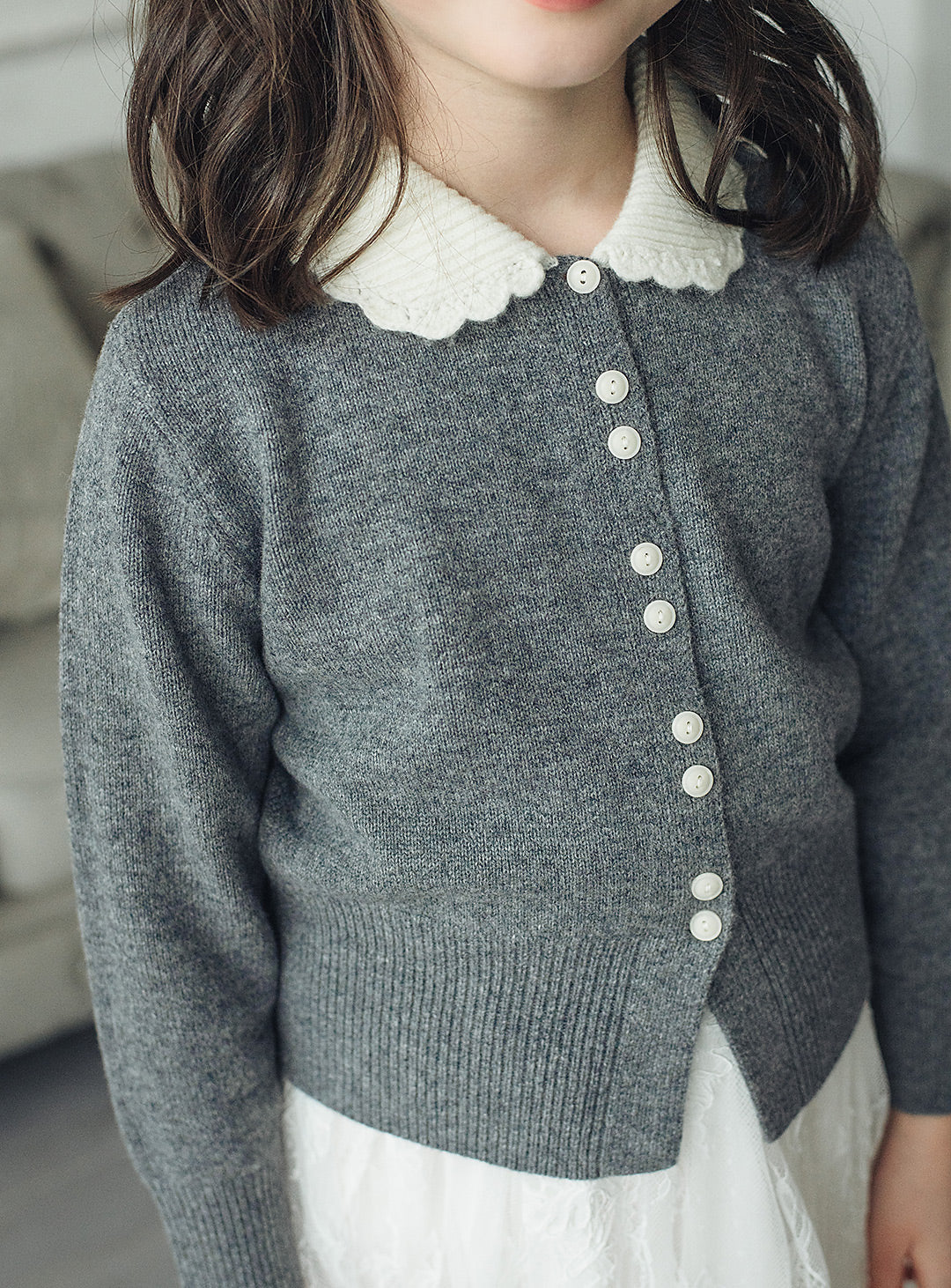 ウールホワイトカラーセーター