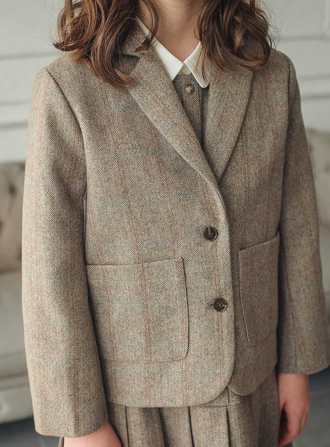 ウール混ヘリンボーンジャケット