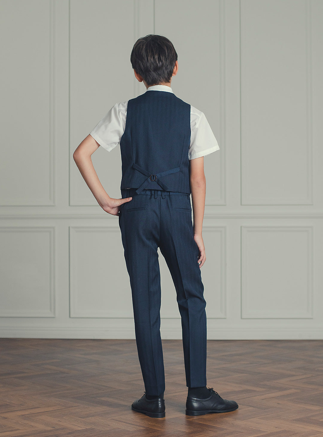 ダークネイビーダブルブレスト3ピースセット(ジャケット、ベスト、長ズボン)