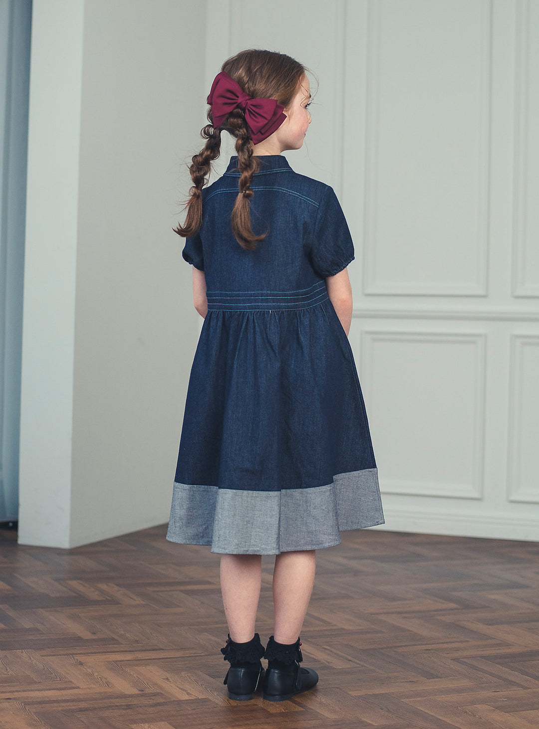 K5051 - Denim dress with hem for junior