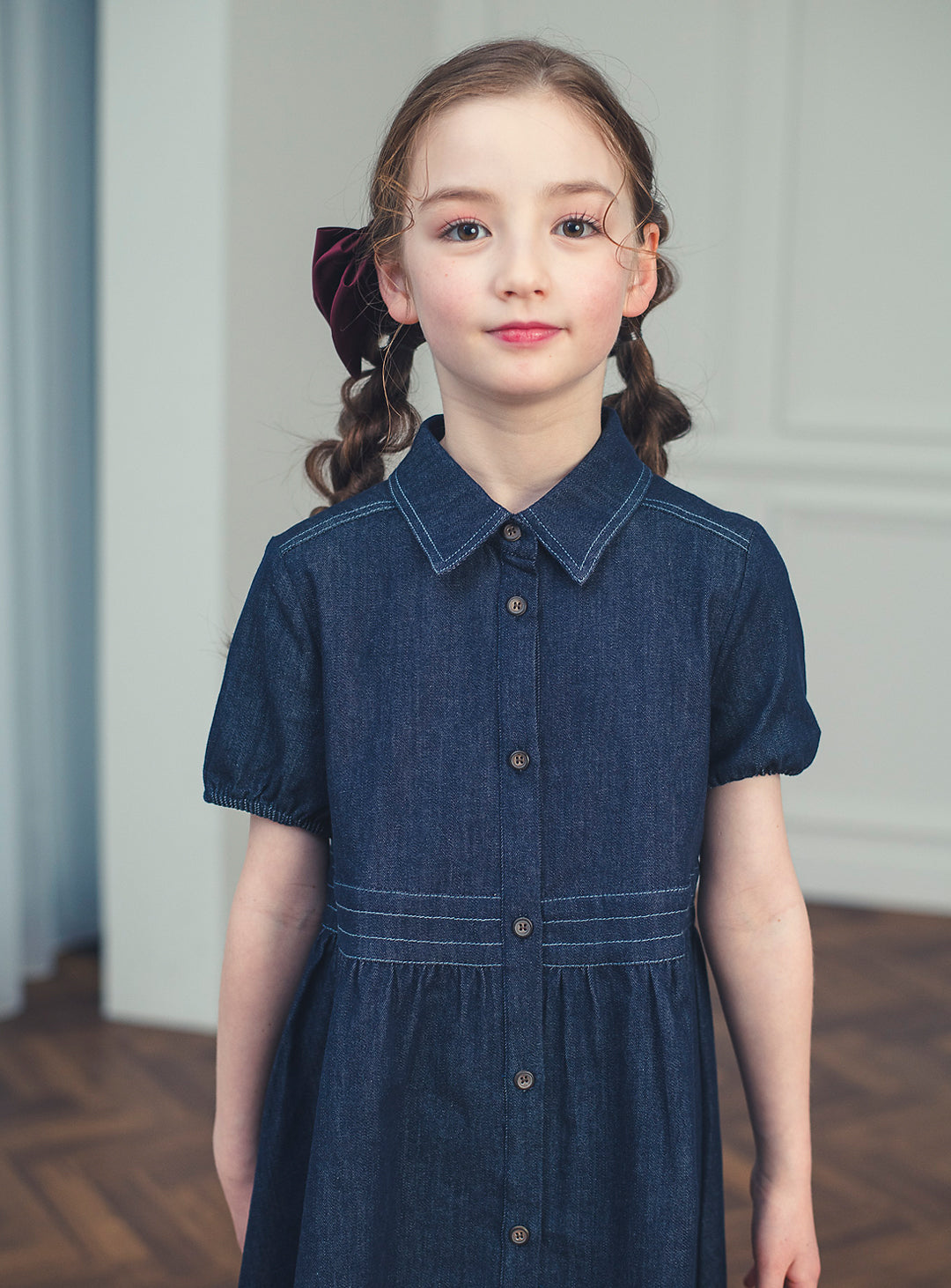 K5051 - Denim dress with hem for junior