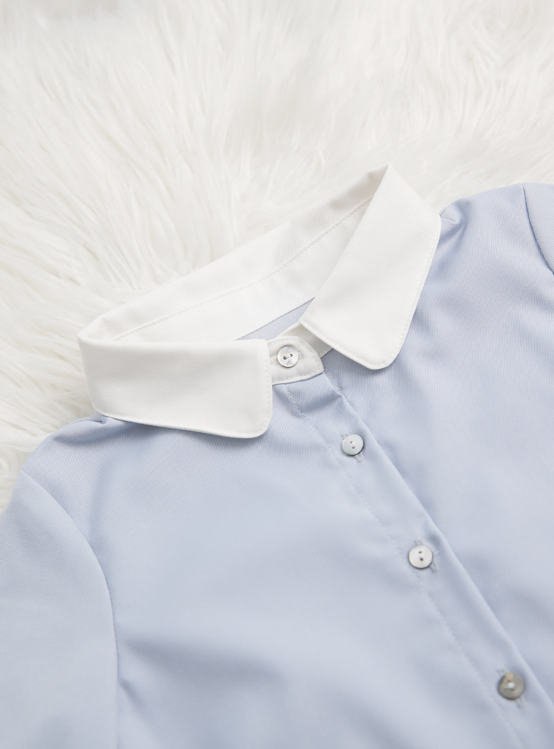 ブルーグレープリーツシャツワンピース