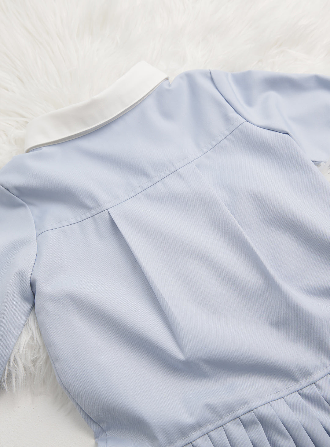 ブルーグレープリーツシャツワンピース