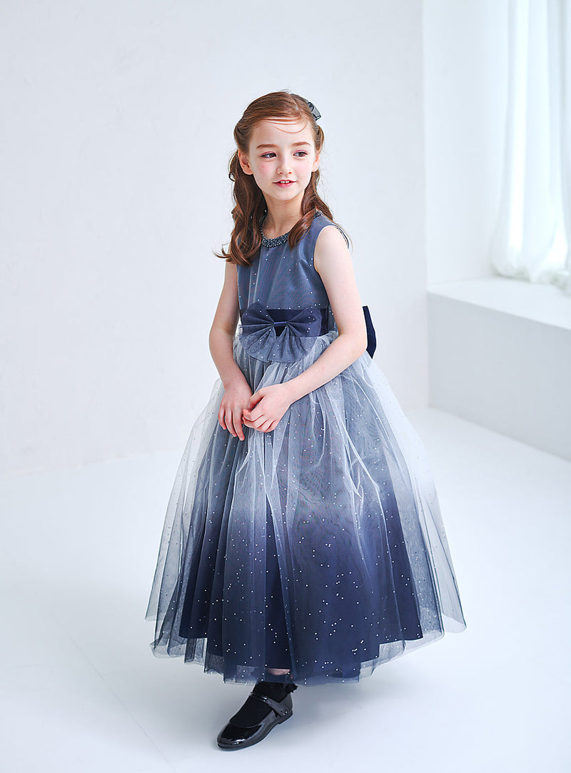 dressco ライトブルー刺繍ロングドレス DRESCCO ライトブルー刺繍ロングドレス 子供ドレス|子供ドレスなら