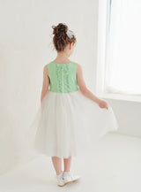 子供ドレス発表会・結婚式・おしゃれなDRESCCOのセリーヌブーケコサージュパッションミントドレスの画像7