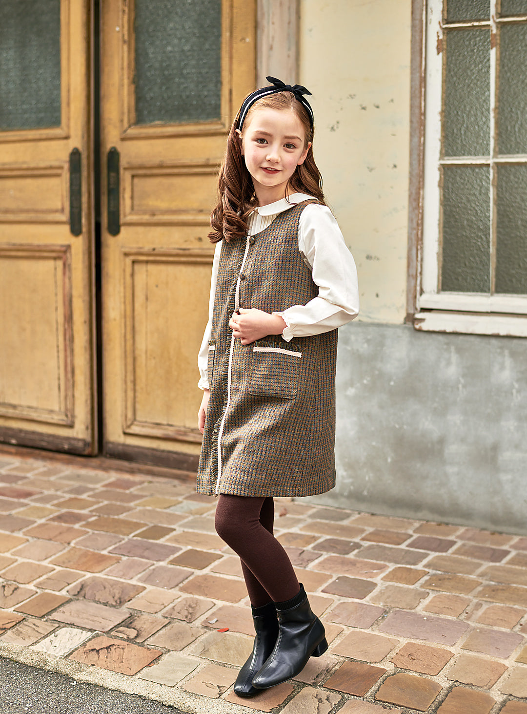 K8099 - Checked wool twisted jumperskirt