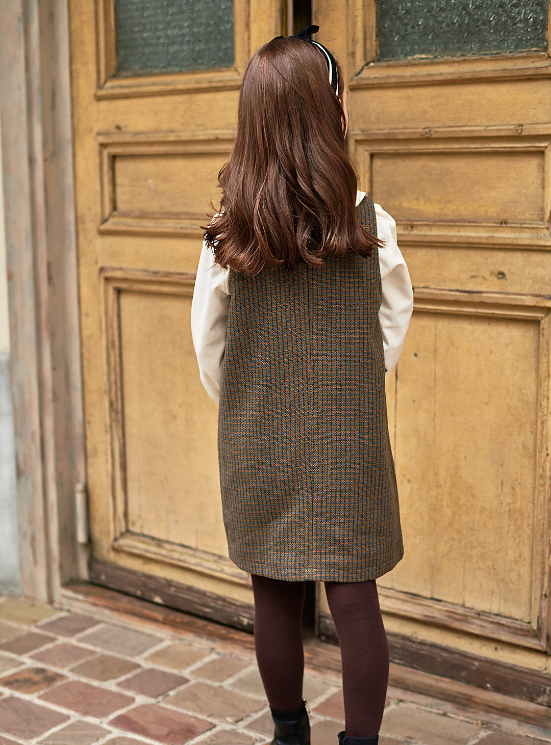 K8099 - Checked wool twisted jumperskirt