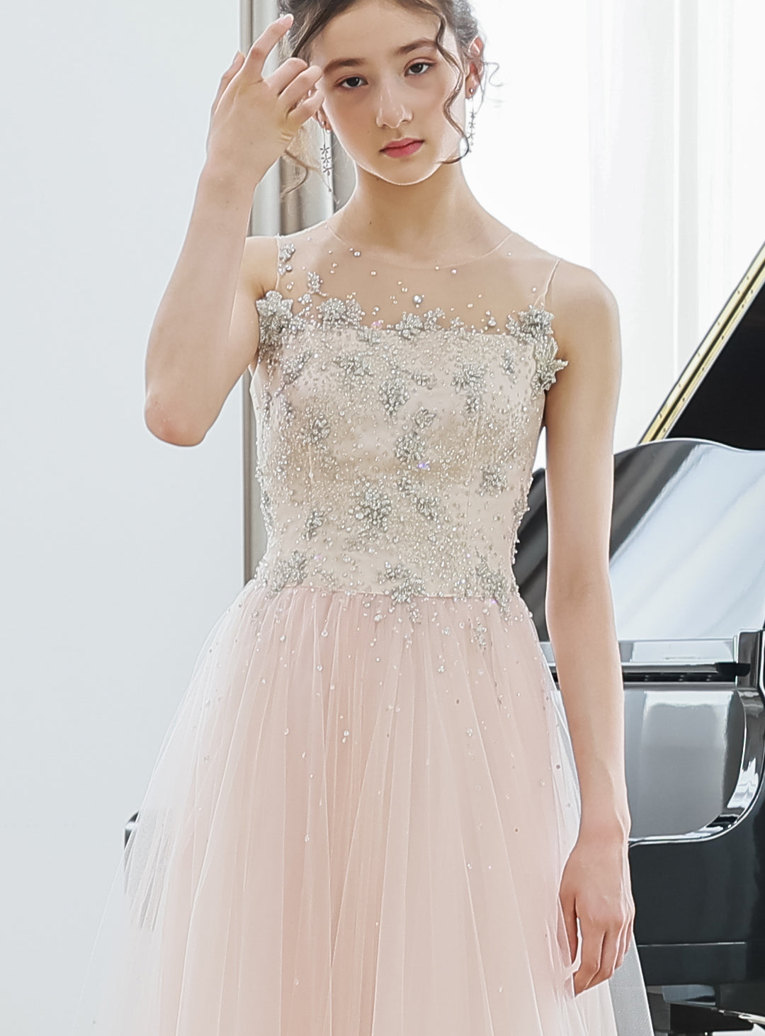 Blossom Baby Pink Jewelry Tulle Dress