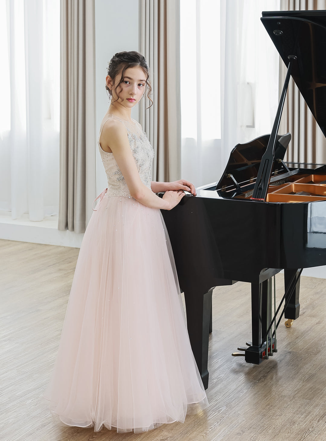 Blossom Baby Pink Jewelry Tulle Dress