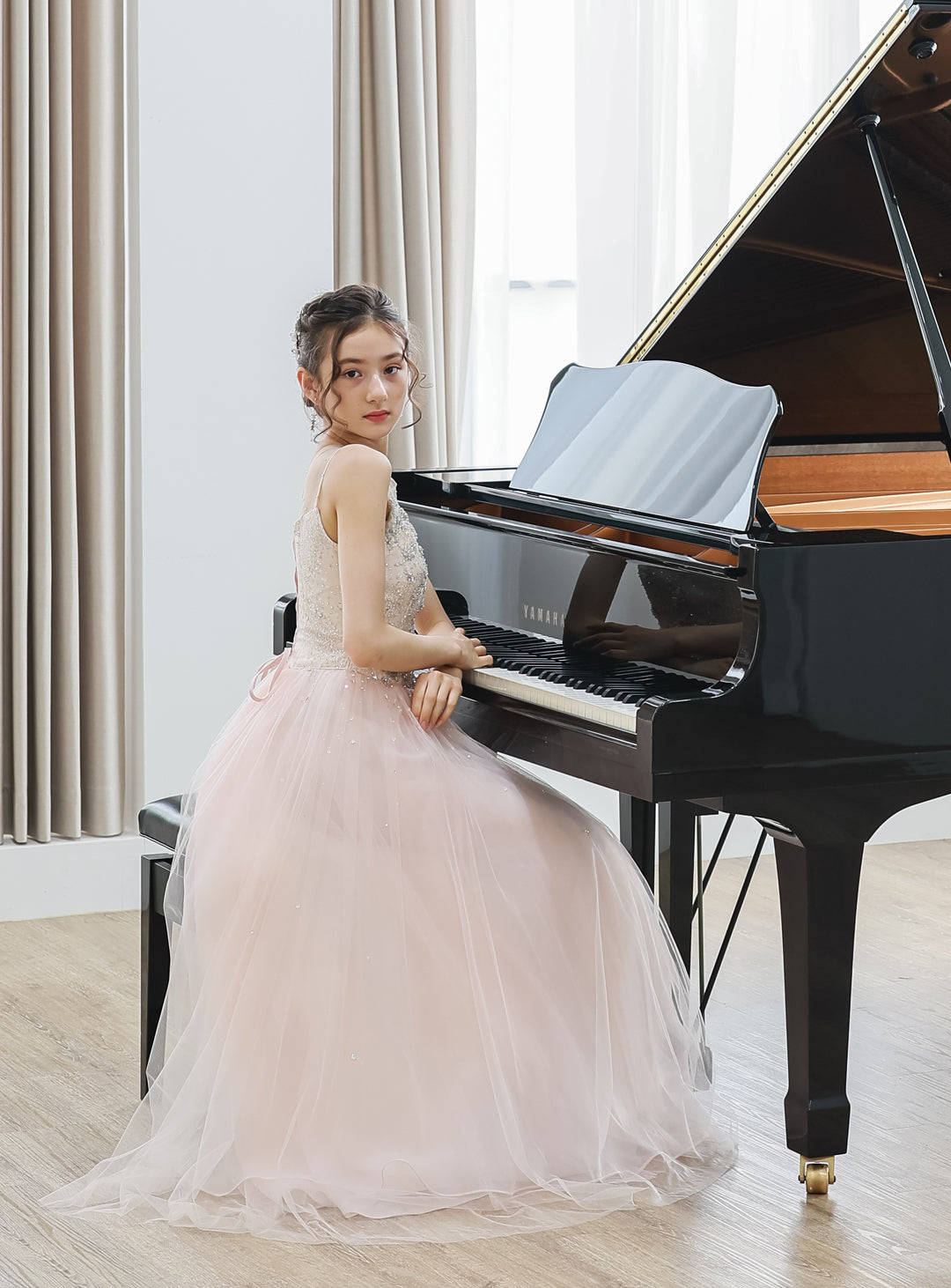 Blossom Baby Pink Jewelry Tulle Dress