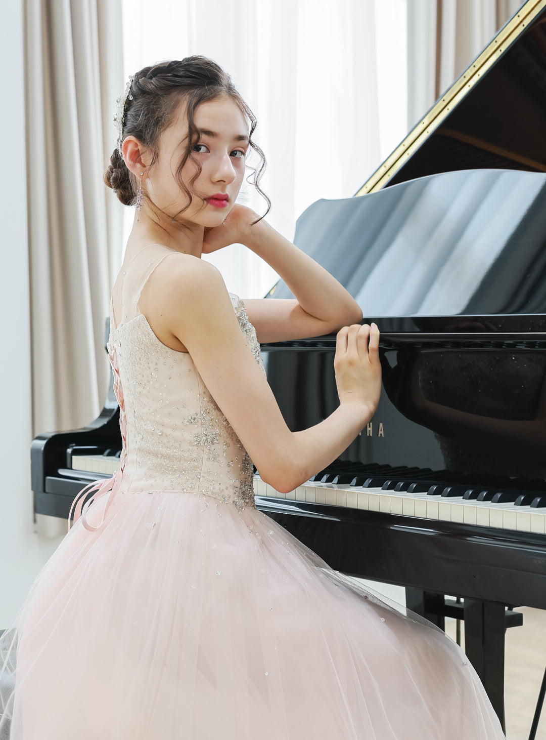 Blossom Baby Pink Jewelry Tulle Dress