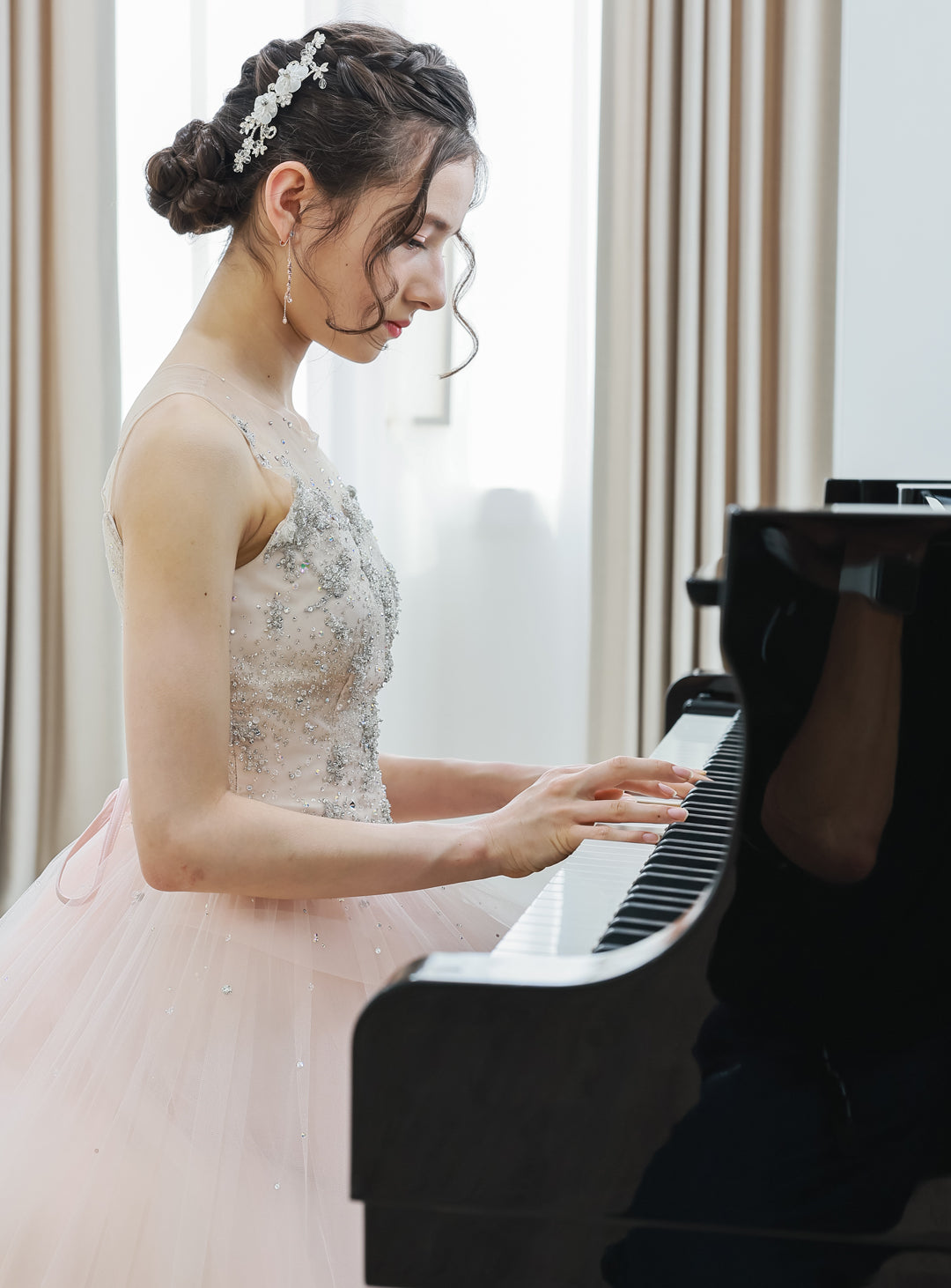 Blossom Baby Pink Jewelry Tulle Dress