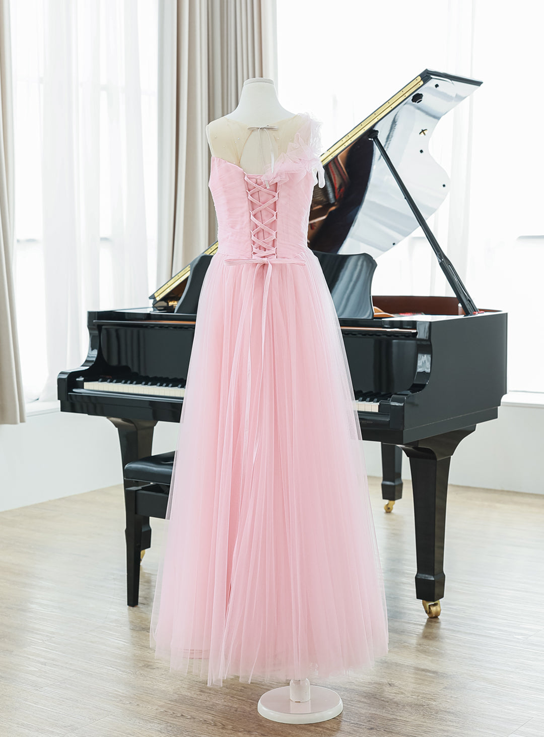 Rose Pale Motif Tulle Dress