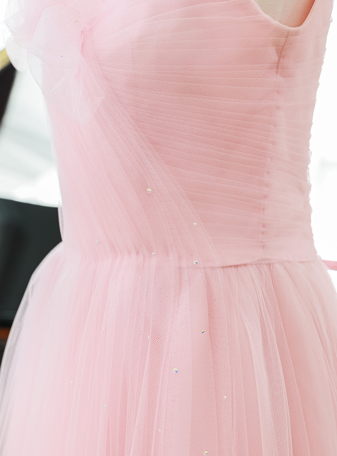 Rose Pale Motif Tulle Dress