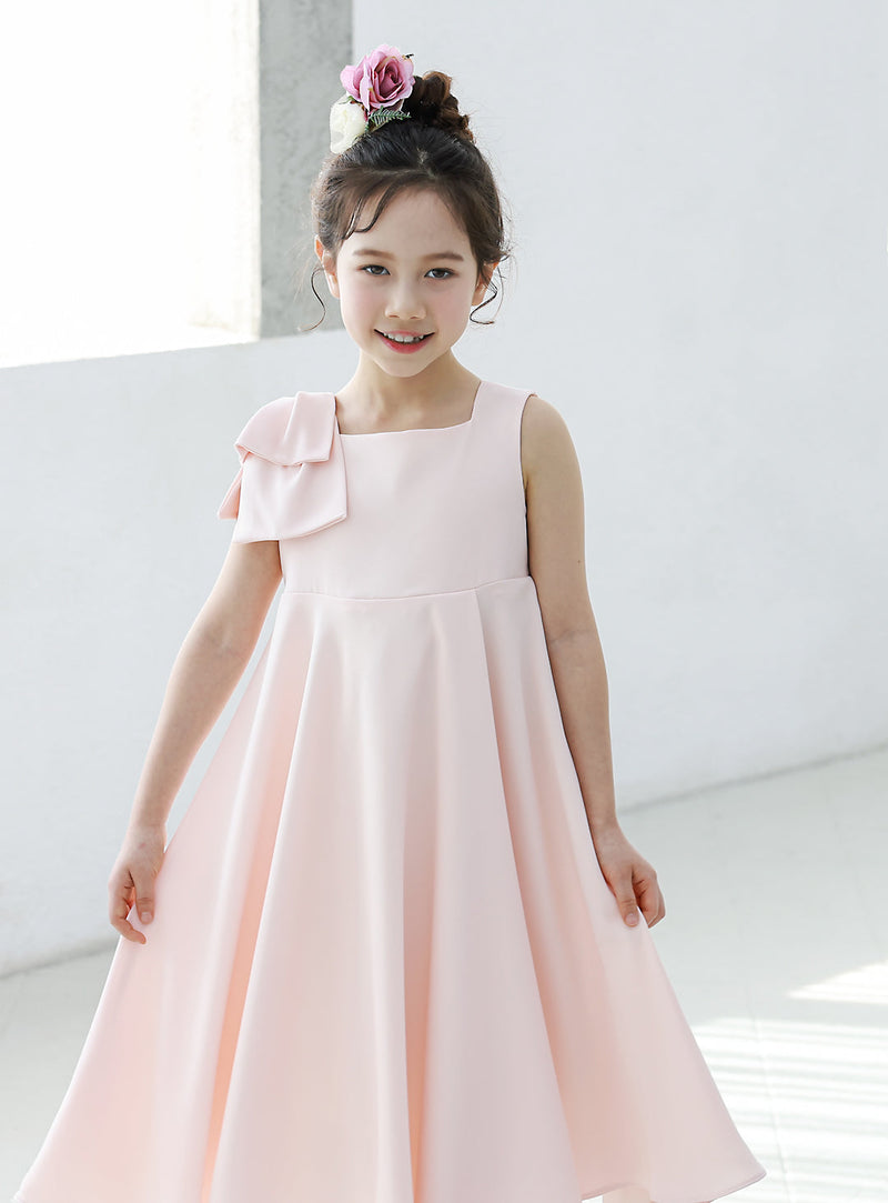 子供ドレス発表会・結婚式・おしゃれなDRESCCOのエイローズハイウェストベビーピンクドレスの画像8