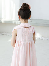 子供ドレス発表会・結婚式・おしゃれなDRESCCOのエイローズハイウェストベビーピンクドレスの画像18