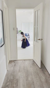 子供ドレス発表会・結婚式・おしゃれなDRESCCOのホワイトブルーパープルジュエリーロングドレスの画像12