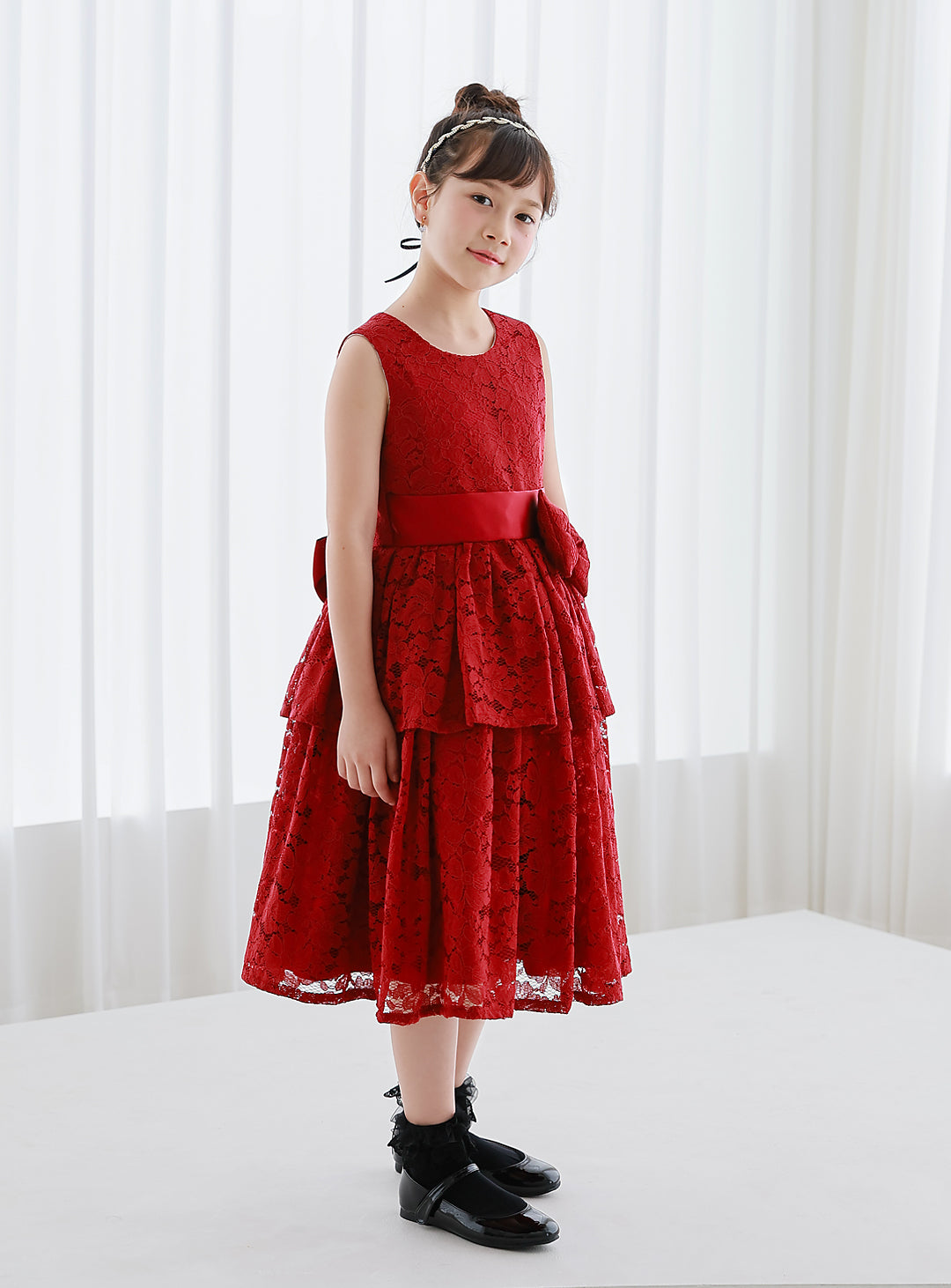 D-SU-142-Flower Chemical Lace Red Dress