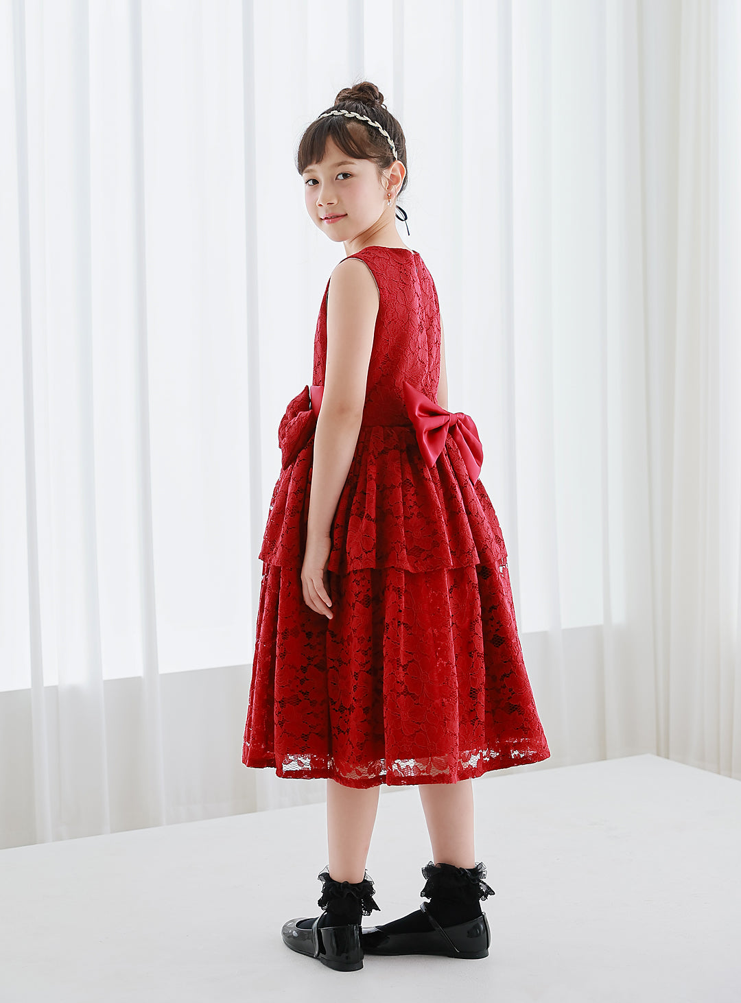 D-SU-142-Flower Chemical Lace Red Dress