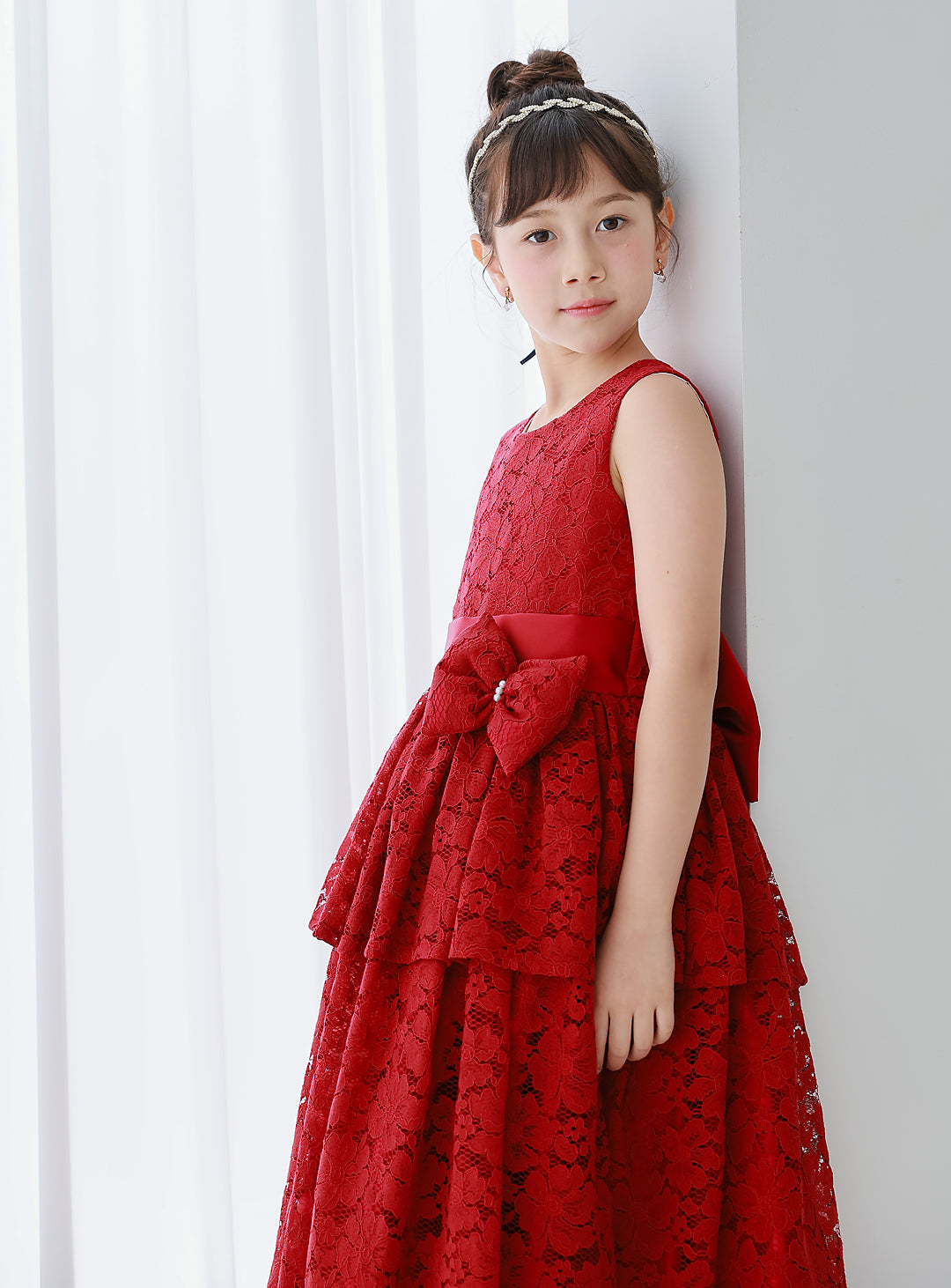 D-SU-142-Flower Chemical Lace Red Dress