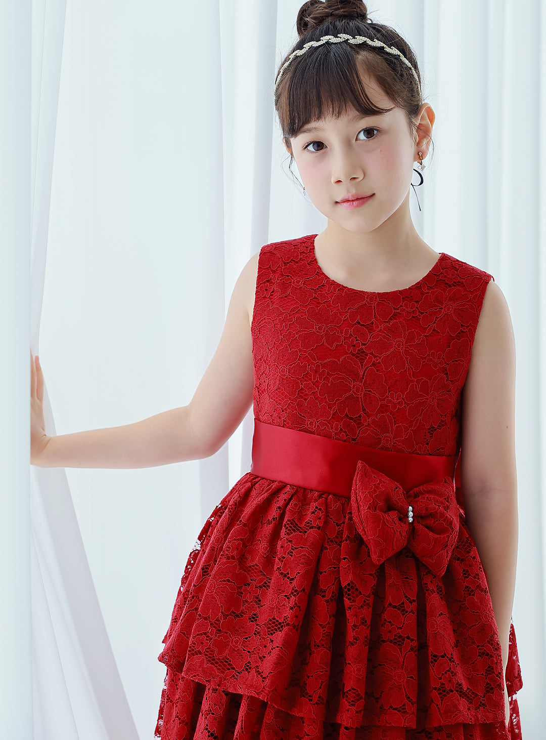 D-SU-142-Flower Chemical Lace Red Dress