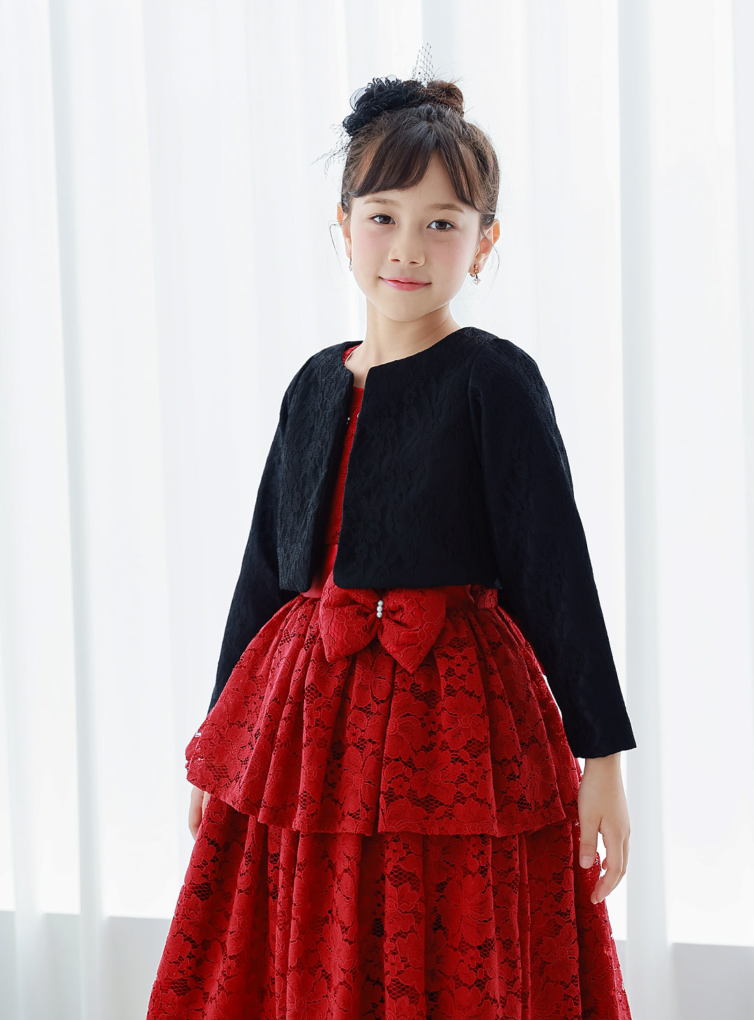 D-SU-142-Flower Chemical Lace Red Dress