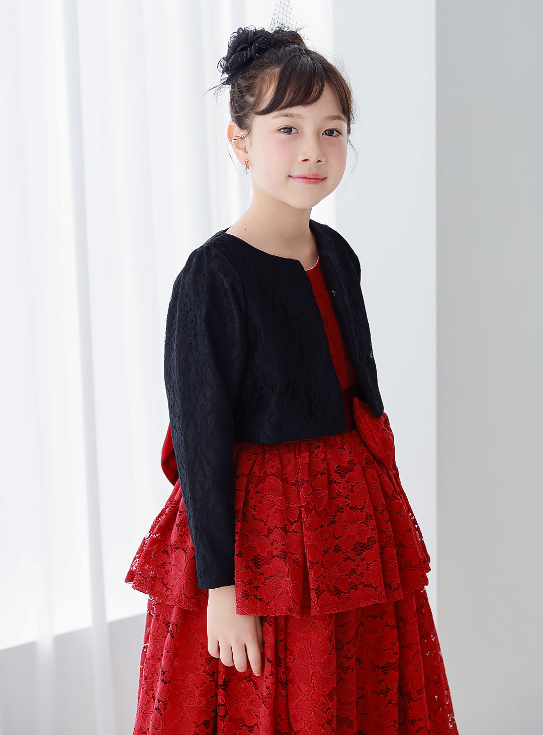 D-SU-142-Flower Chemical Lace Red Dress