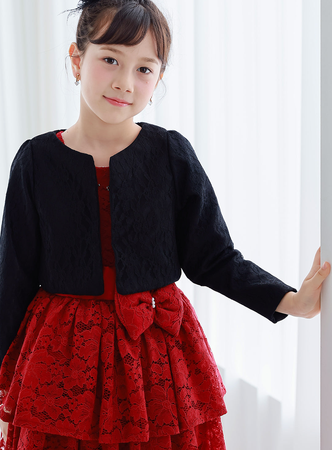 D-SU-142-Flower Chemical Lace Red Dress